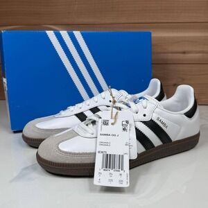 Adidas Samba OG J Big Kids Sneakers Cloud White Core Black Gum IE3675 Size 4